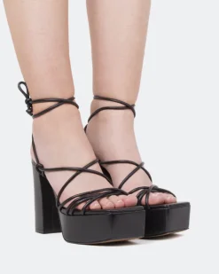 Women L'INTERVALLE Antigua, Black Leather/Cuir Noir