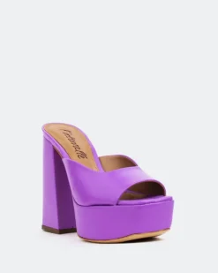 Women L'INTERVALLE Asador, Purple Leather/Cuir Violet