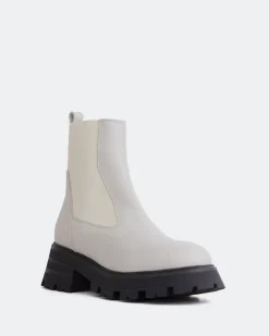 Women L'INTERVALLE Bootle Off White Leather