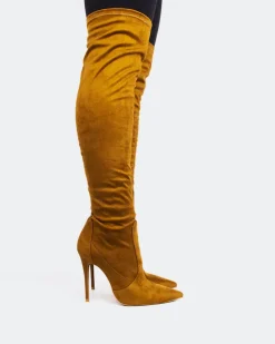 Women L'INTERVALLE Brasilia Camel Suede Stretch