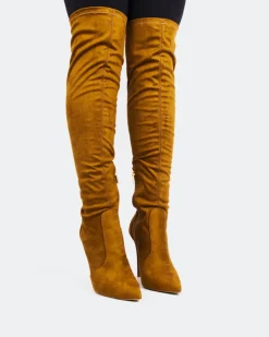 Women L'INTERVALLE Brasilia Camel Suede Stretch