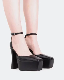 Women L'INTERVALLE Cabaret Black Leather/Cuir Noir