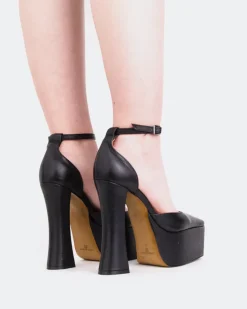 Women L'INTERVALLE Cabaret Black Leather/Cuir Noir