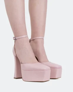 Women L'INTERVALLE Cabaret, Lt.Pink Leather/Cuir Rose P.
