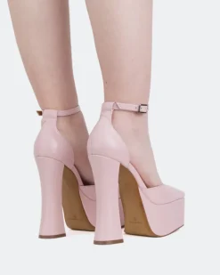 Women L'INTERVALLE Cabaret, Lt.Pink Leather/Cuir Rose P.