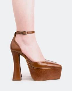 Women L'INTERVALLE Cabaret Tan Leather/Cuir Ocre