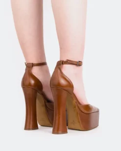 Women L'INTERVALLE Cabaret Tan Leather/Cuir Ocre