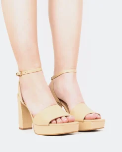 Women L'INTERVALLE Caicos, Camel Leather/Cuir Chameau