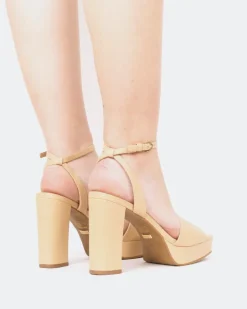 Women L'INTERVALLE Caicos, Camel Leather/Cuir Chameau