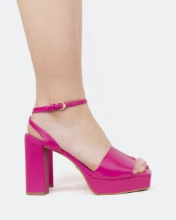 Women L'INTERVALLE Caicos, Fucshia Leather/Cuir Fucshia