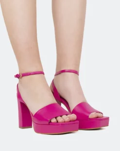 Women L'INTERVALLE Caicos, Fucshia Leather/Cuir Fucshia