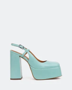 Women L'INTERVALLE Cave, Blue Leather/Cuir Bleu