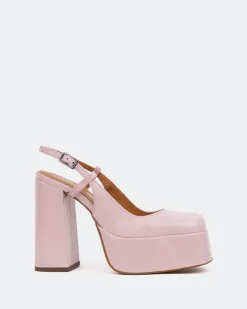Women L'INTERVALLE Cave, Lt. Pink Leather/Cuir Rose P.