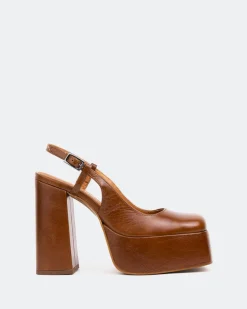 Women L'INTERVALLE Cave, Tan Leather/Cuir Ocre