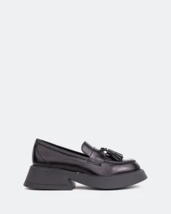 Women L'INTERVALLE Cheerio Black Leather