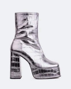 Women L'INTERVALLE Cloud Pewter Croco