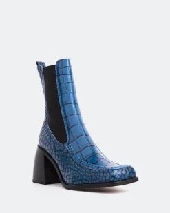 Women L'INTERVALLE Couillard Blue Croco Leather