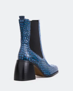 Women L'INTERVALLE Couillard Blue Croco Leather