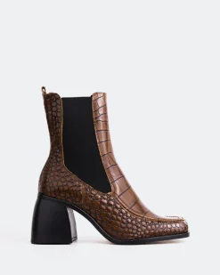 Women L'INTERVALLE Couillard Tan Croco Leather