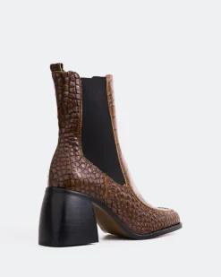 Women L'INTERVALLE Couillard Tan Croco Leather