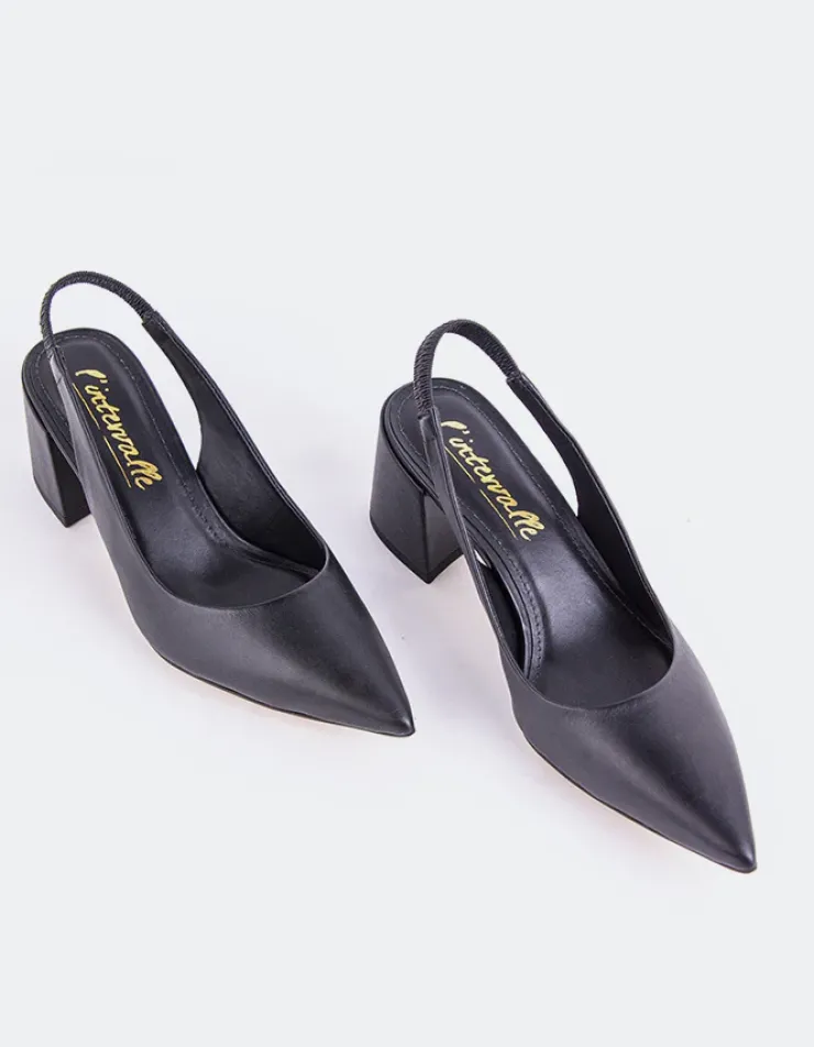 Women L'INTERVALLE Dalida Black Leather