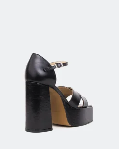 Women L'INTERVALLE Damon Black Leather/Cuir Noir