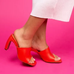 Women L'INTERVALLE Diagonal Orange Leather