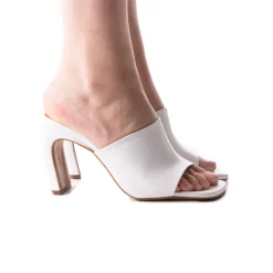 Women L'INTERVALLE Diagonal White Leather