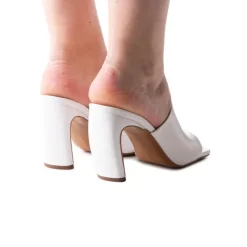 Women L'INTERVALLE Diagonal White Leather