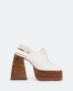 Women L'INTERVALLE Dolphin, Off White Leather/Cuir Blanc Cassé