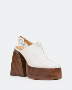 Women L'INTERVALLE Dolphin, Off White Leather/Cuir Blanc Cassé