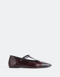 Women L'INTERVALLE Elara Burgundy Black Patent