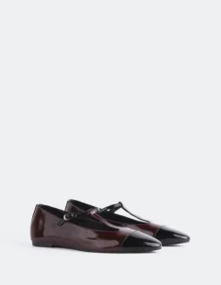 Women L'INTERVALLE Elara Burgundy Black Patent
