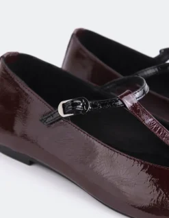 Women L'INTERVALLE Elara Burgundy Black Patent