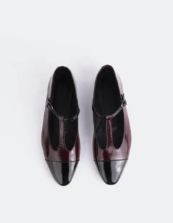 Women L'INTERVALLE Elara Burgundy Black Patent