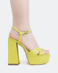 Women L'INTERVALLE Embassy, Green Croco/Croco Vert