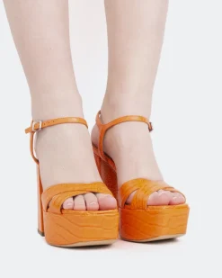 Women L'INTERVALLE Embassy, Orange Croco/Croco Orange