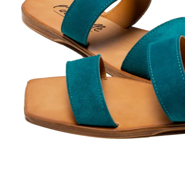 Women L'INTERVALLE Fayola Turquoise Suede