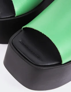 Women L'INTERVALLE Fidèle Green Leather