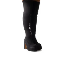 Women L'INTERVALLE Finesse Black Suede Stretch