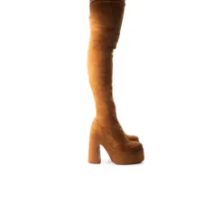 Women L'INTERVALLE Finesse Brown Suede Stretch