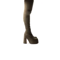 Women L'INTERVALLE Finesse Dark Green Suede Stretch