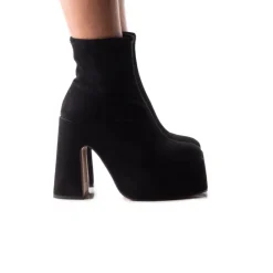 Women L'INTERVALLE Flash Black Suede Stretch