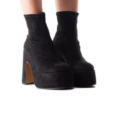 Women L'INTERVALLE Flash Black Suede Stretch