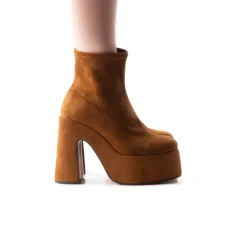 Women L'INTERVALLE Flash Brown Suede Stretch