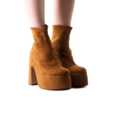 Women L'INTERVALLE Flash Brown Suede Stretch