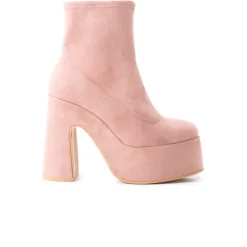 Women L'INTERVALLE Flash Pink Suede Stretch