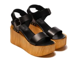 Women L'INTERVALLE Fleur Black Leather