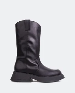 Women L'INTERVALLE Gaulle Black Leather