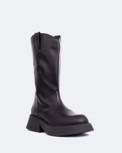 Women L'INTERVALLE Gaulle Black Leather
